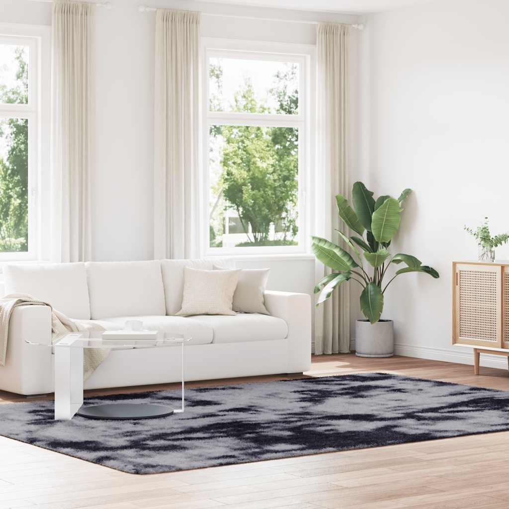 Vidaxl hoogpolig vloerkleed navarra 240x340 cm polyester donkergrijs