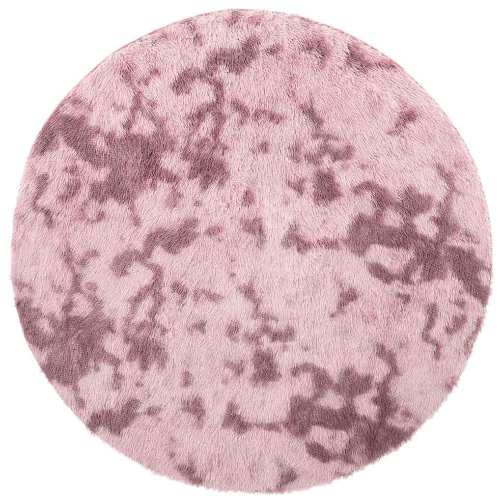 Vidaxl hoogpolig vloerkleed navarra 100x100 cm polyester stoffig roze