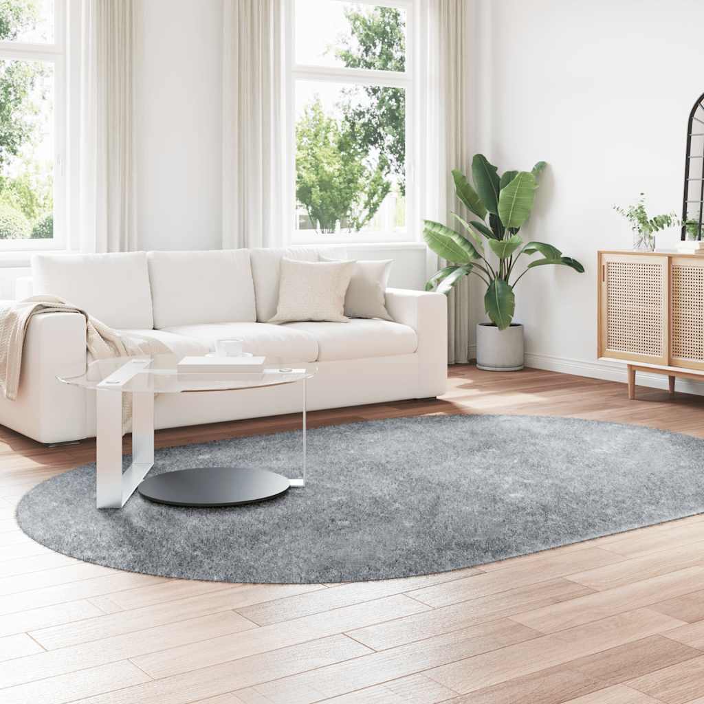 Vidaxl hoogpolig vloerkleed navarra 300x200 cm polyester lichtgrijs
