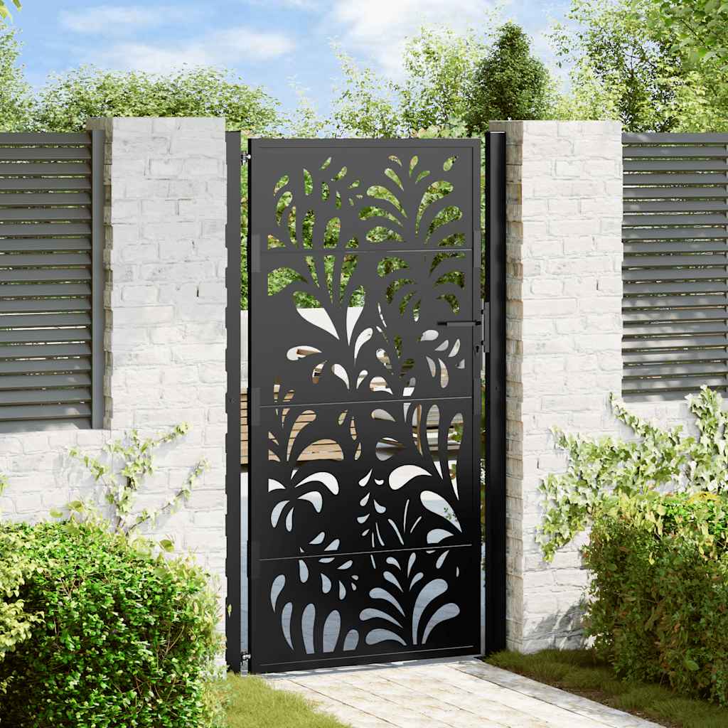 Vidaxl poort met golfontwerp 100x175 cm staal zwart