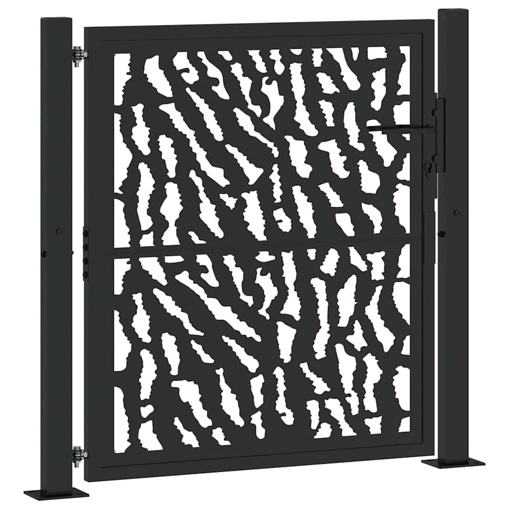 Vidaxl poort met sporenontwerp 100x100 cm staal zwart