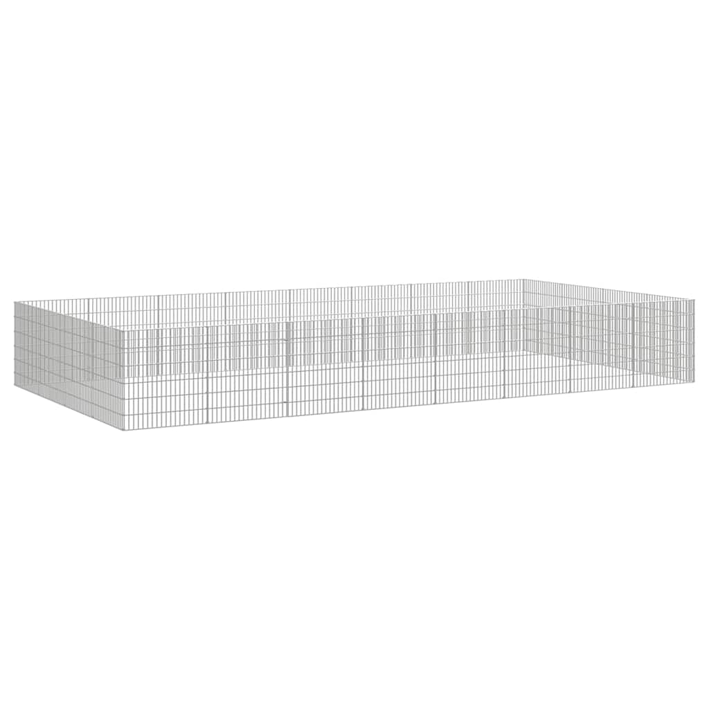 VidaXL Tierheim 24 Paneele 54x60 cm verzinktes Eisen
