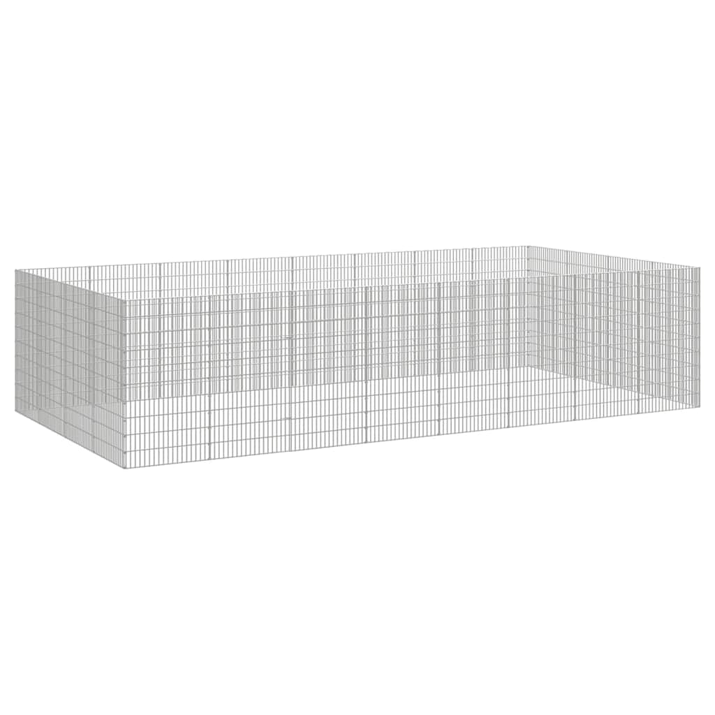 VidaXL Tierheim 24 Paneele 54x100 cm verzinktes Eisen