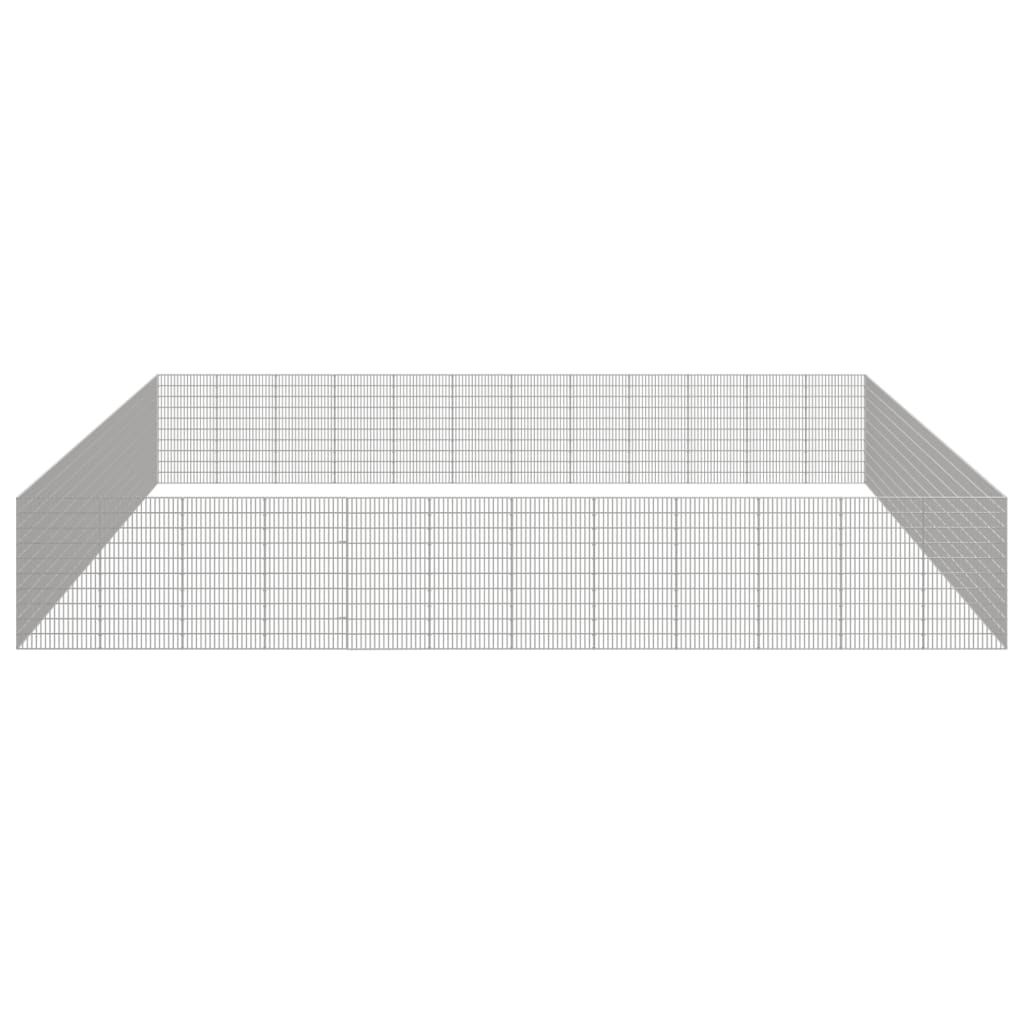 VidaXL Tierheim 48 Paneele 54x100 cm verzinktes Eisen