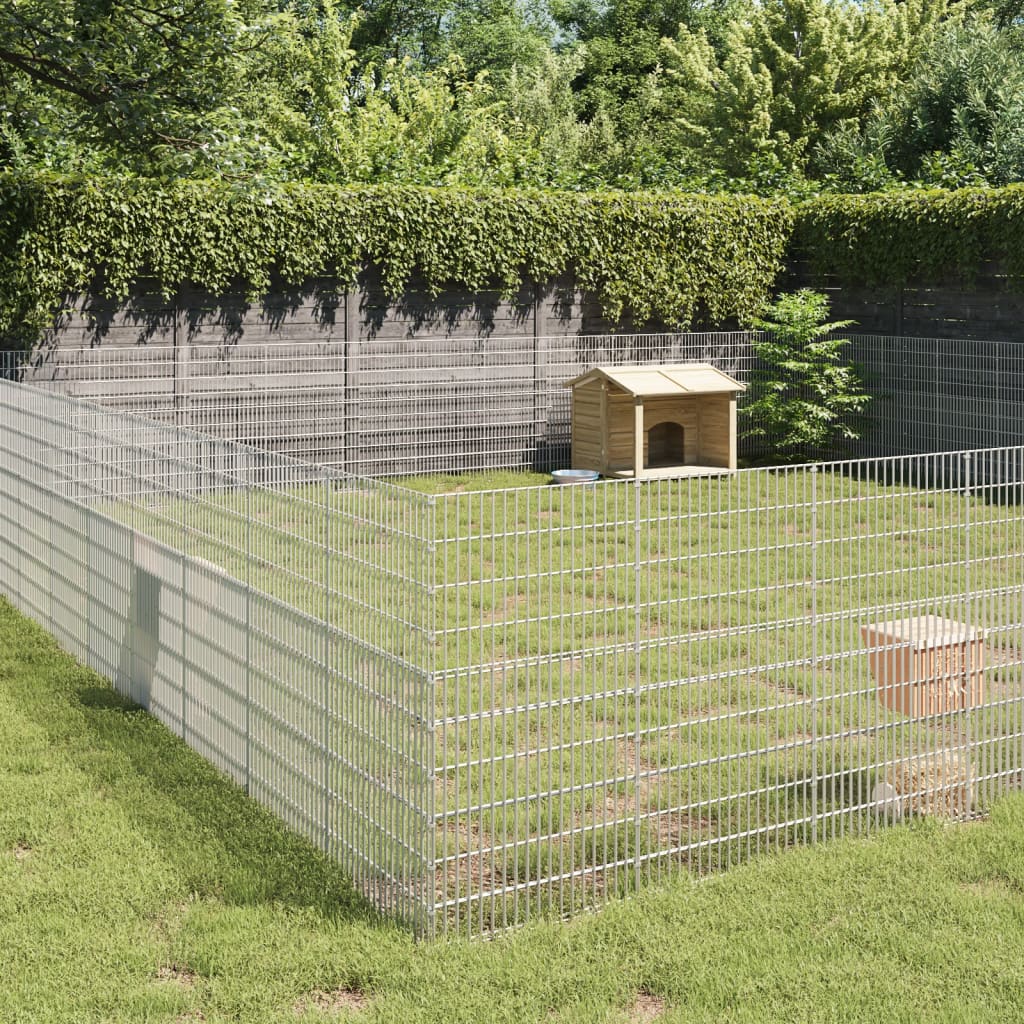 VidaXL Tierheim 48 Paneele 54x100 cm verzinktes Eisen