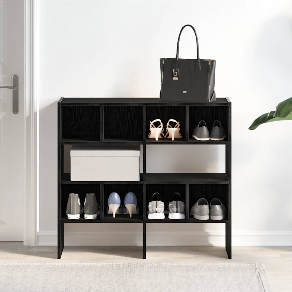 Vidaxx Schuhregale 2 Stück stapelbar 89,5x30x40 cm schwarze Eiche