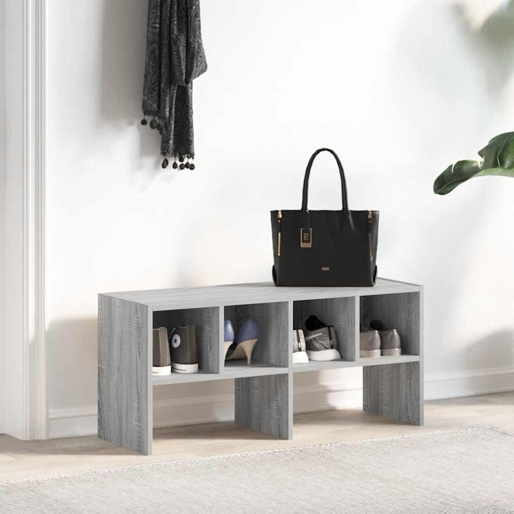 VidaXL Schuhregal stapelbar 89,5x30x40 cm graue Sonoma-Eiche