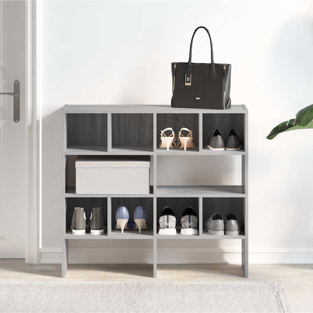 Vidaxx Schuhregale 2 Stück stapelbar 89,5x30x40 cm graue Sonoma-Eiche