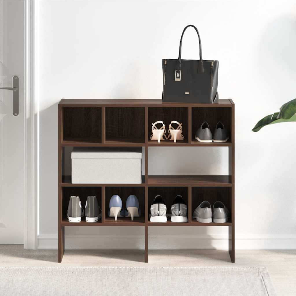 VidaXL Schuhregale 2 Stück stapelbar 89,5x30x40 cm braune Eichenfarbe