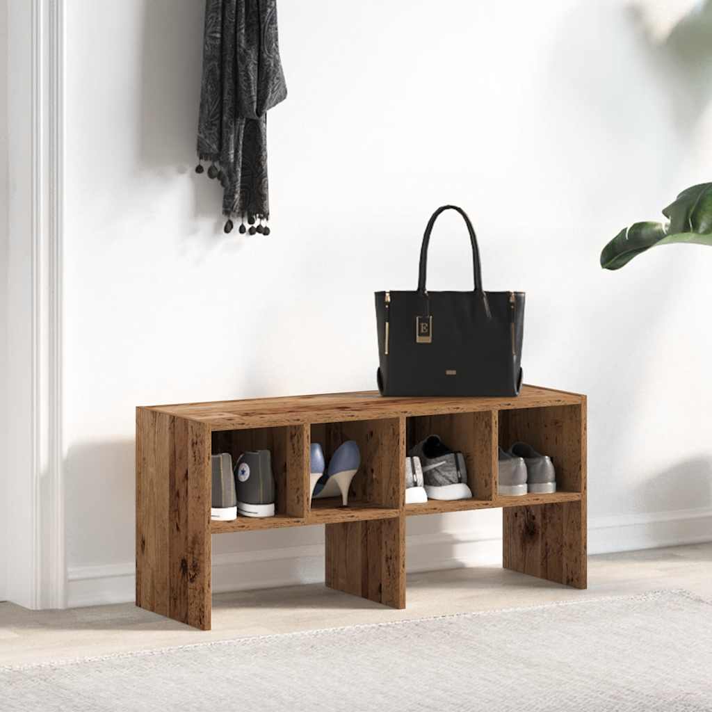 VidaXL Schuhregal stapelbar 89,5x30x40 cm altholzfarben