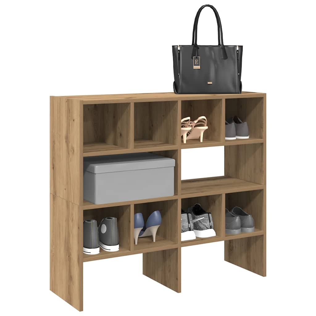 Vidaxx Schuhregale 2 Stück stapelbar 89,5x30x40 cm handwerkliche Eiche