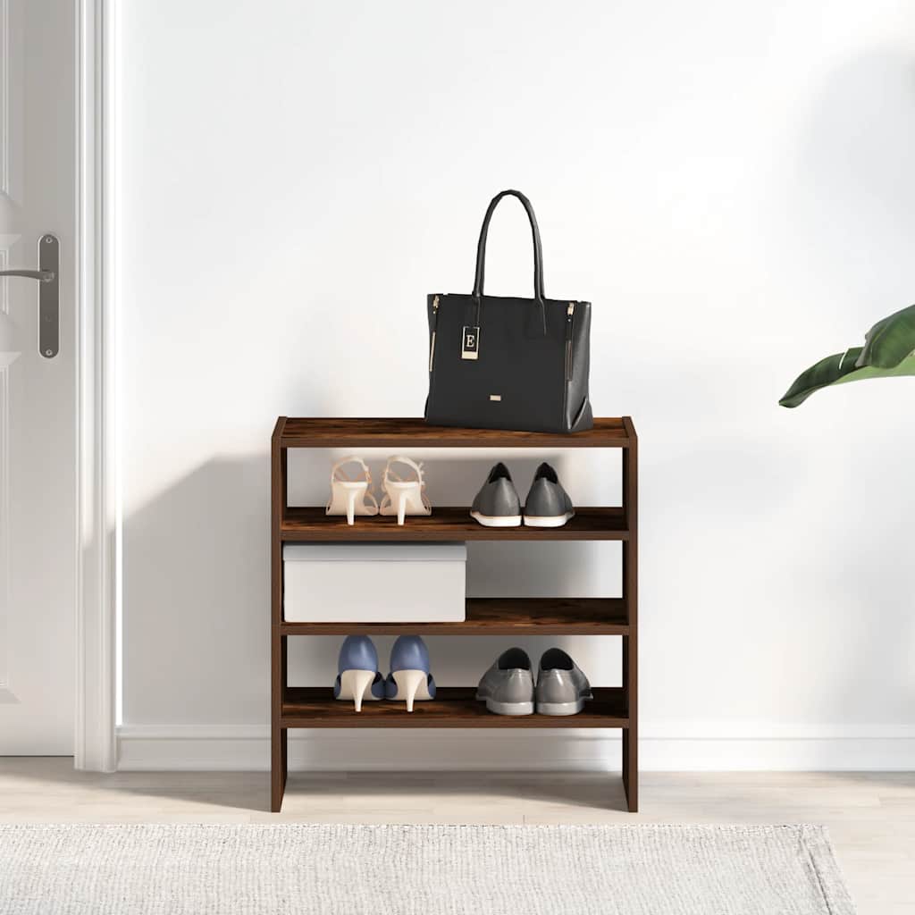 Vidaxx Schuhregale 2 Stück stapelbar 60x30x30,5 cm Farbe geräucherte Eiche