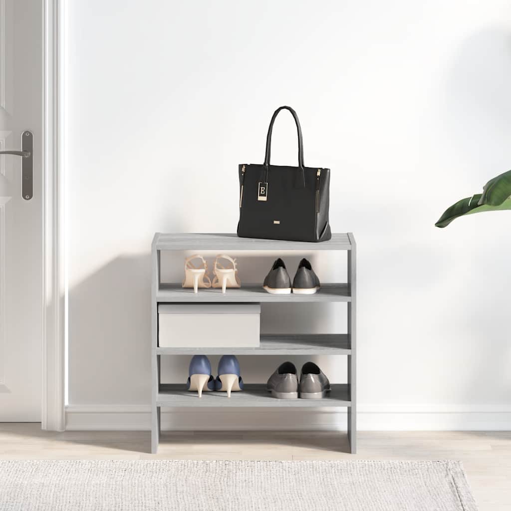 Vidaxx Schuhregale 2 Stück stapelbar 60x30x30,5 cm graue Sonoma-Eiche