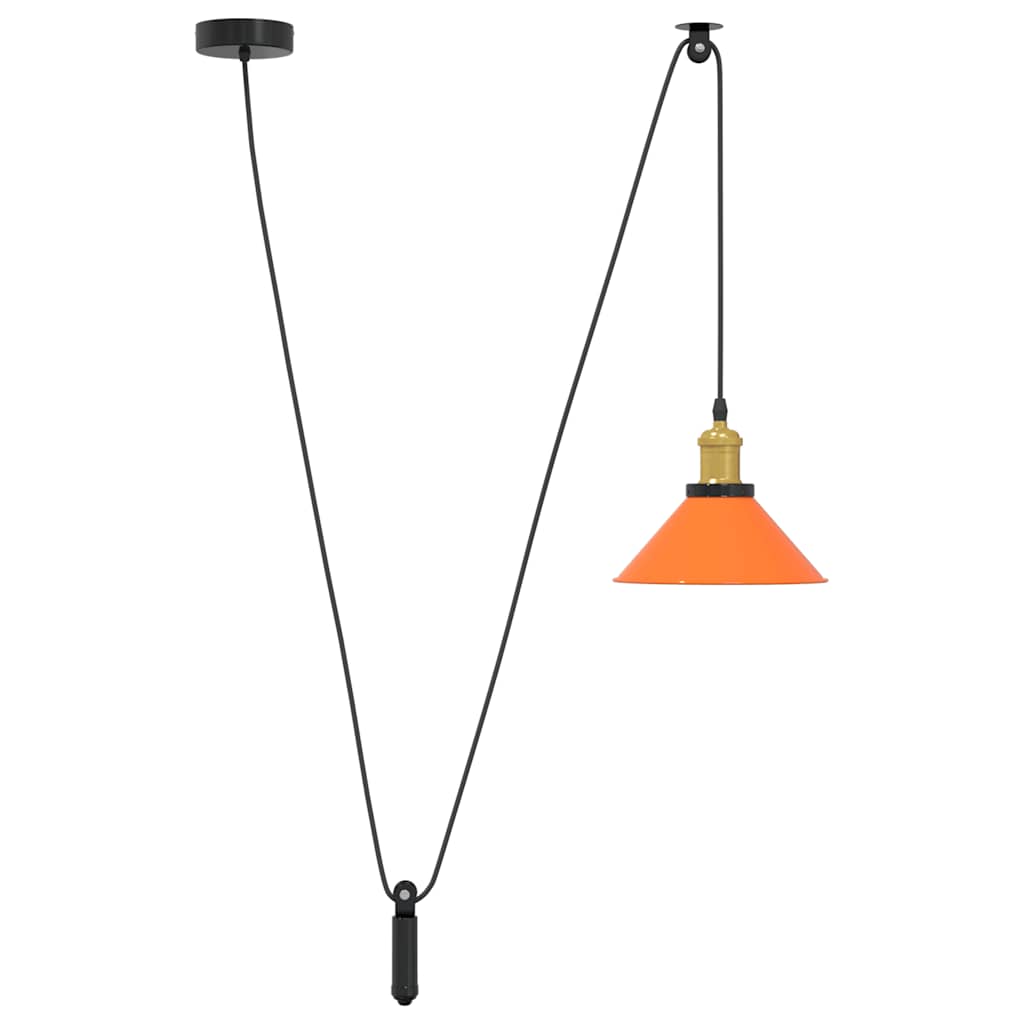 Vidaxl hanglamp in hoogte verstelbaar e27 ø22cm metaal glanzend oranje