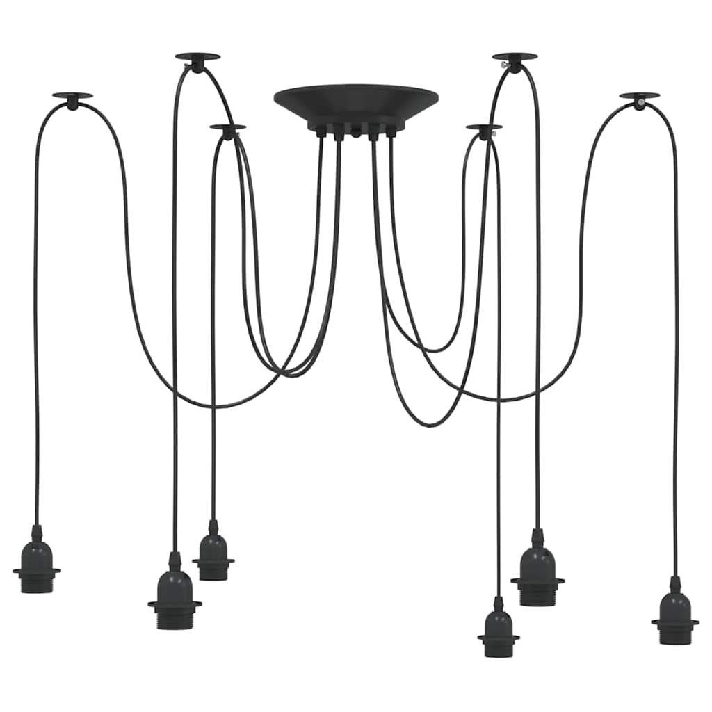 Vidaxl hanglamp met 6 lamphouders e27 metaal zwart