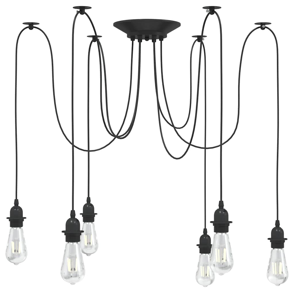 Vidaxl hanglamp met 6 lamphouders e27 metaal zwart