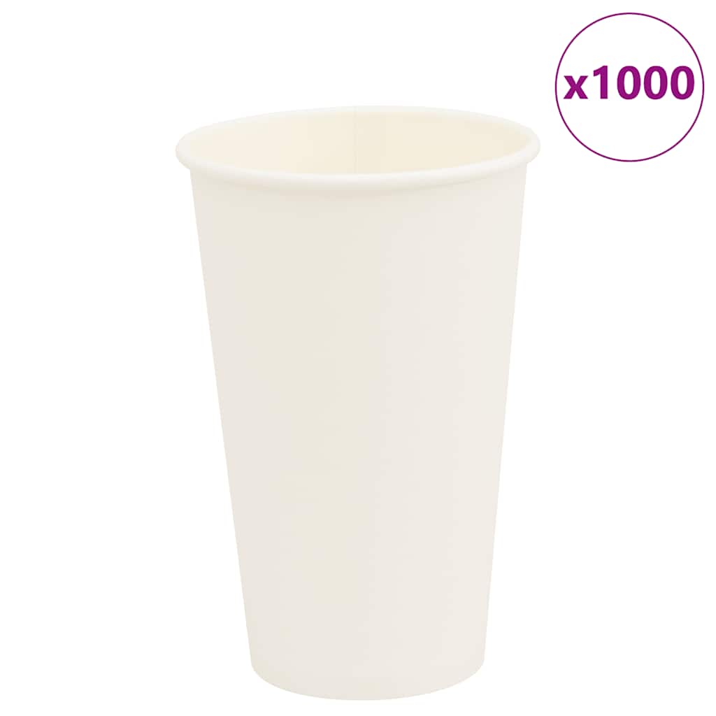 VidaXL Papierkaffeetassen 1000 Stück 16oz 400 ml weiß