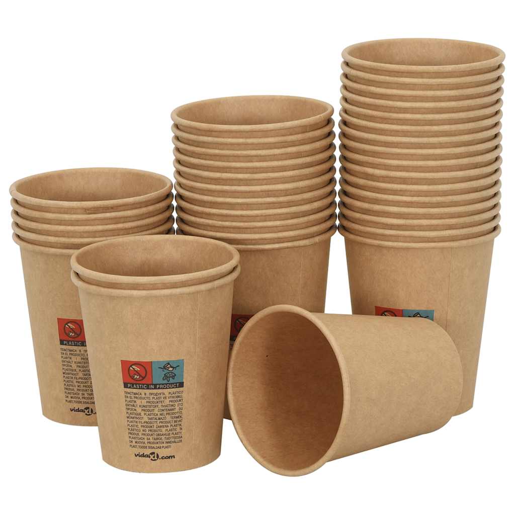 VidaXL Papierkaffeetassen 1000 Stück 8oz 200 ml braun