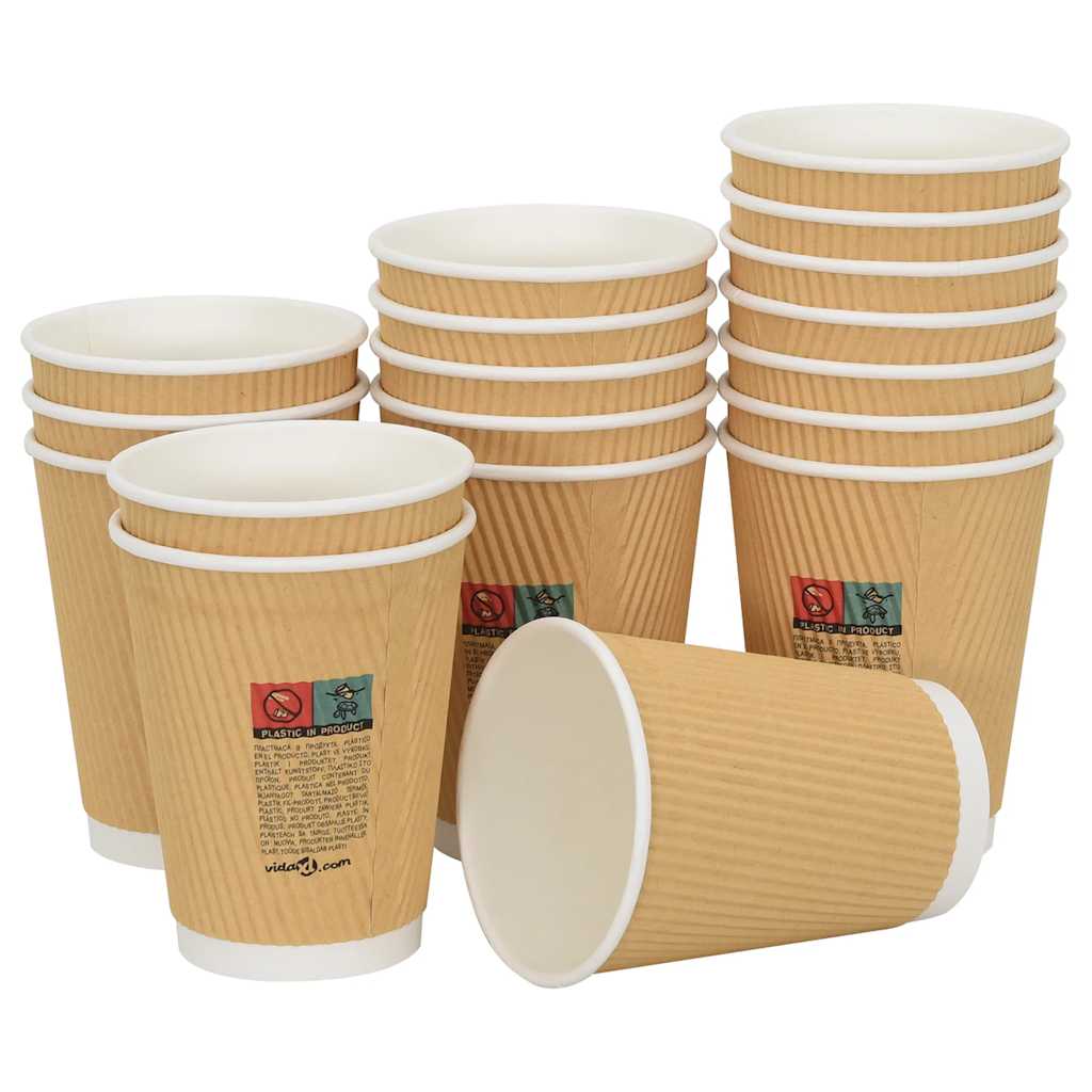 VidaXL Papierkaffeetassen 500 Stück 12oz 300 ml braun