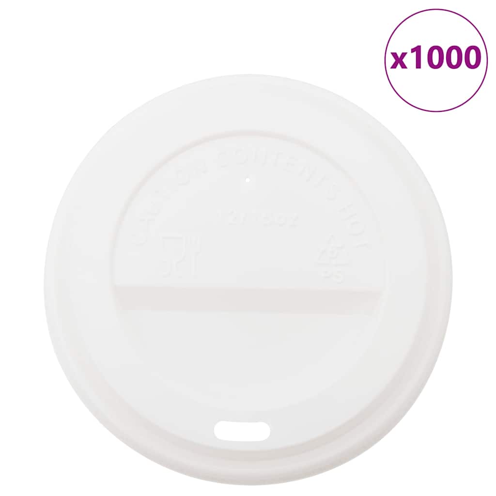 Vidaxxl Papierkaffeetassendeckel ø90mm 12oz und 16oz 1000 Stück Kunststoff