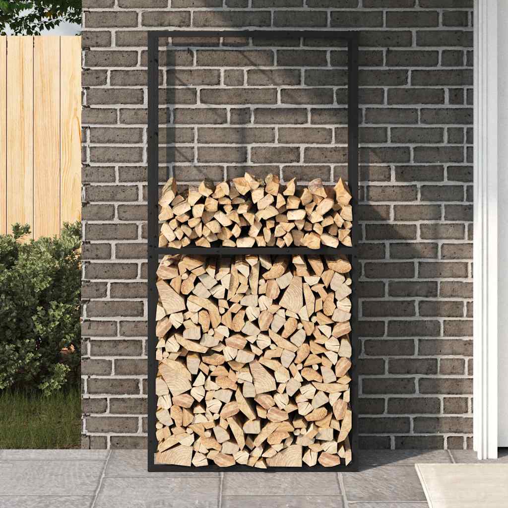 Vidaxx Kaminholzregal 100x30x209 cm Stahl schwarz