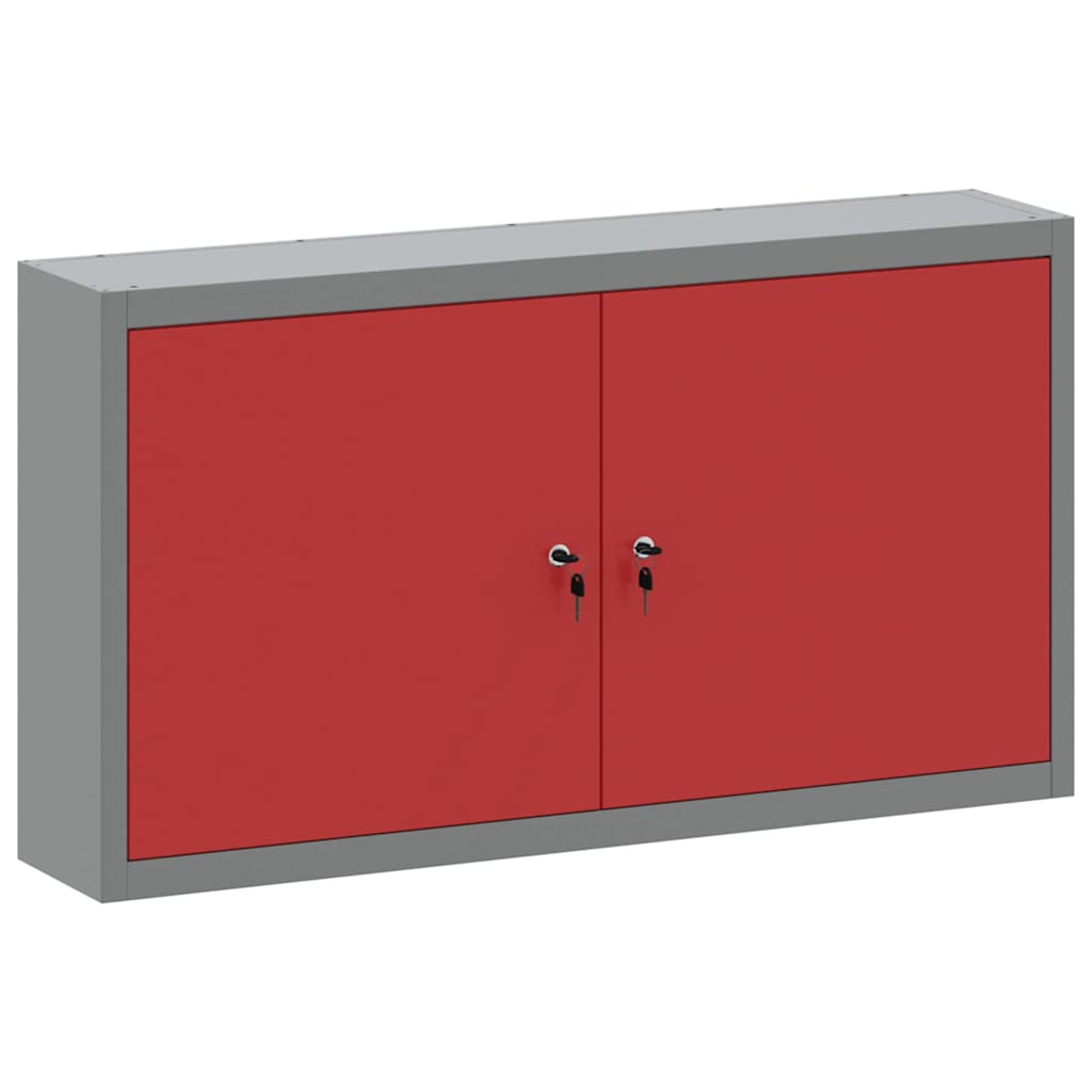 Vidaxl gereedschapskast met plank rood en grijs 50 x 20 x 55 cm