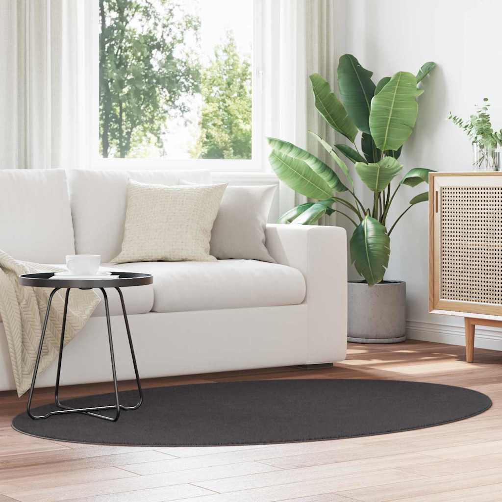 Vidaxl vloerkleden ovaal huarte antraciet 120 x 170 cm 100% polyester