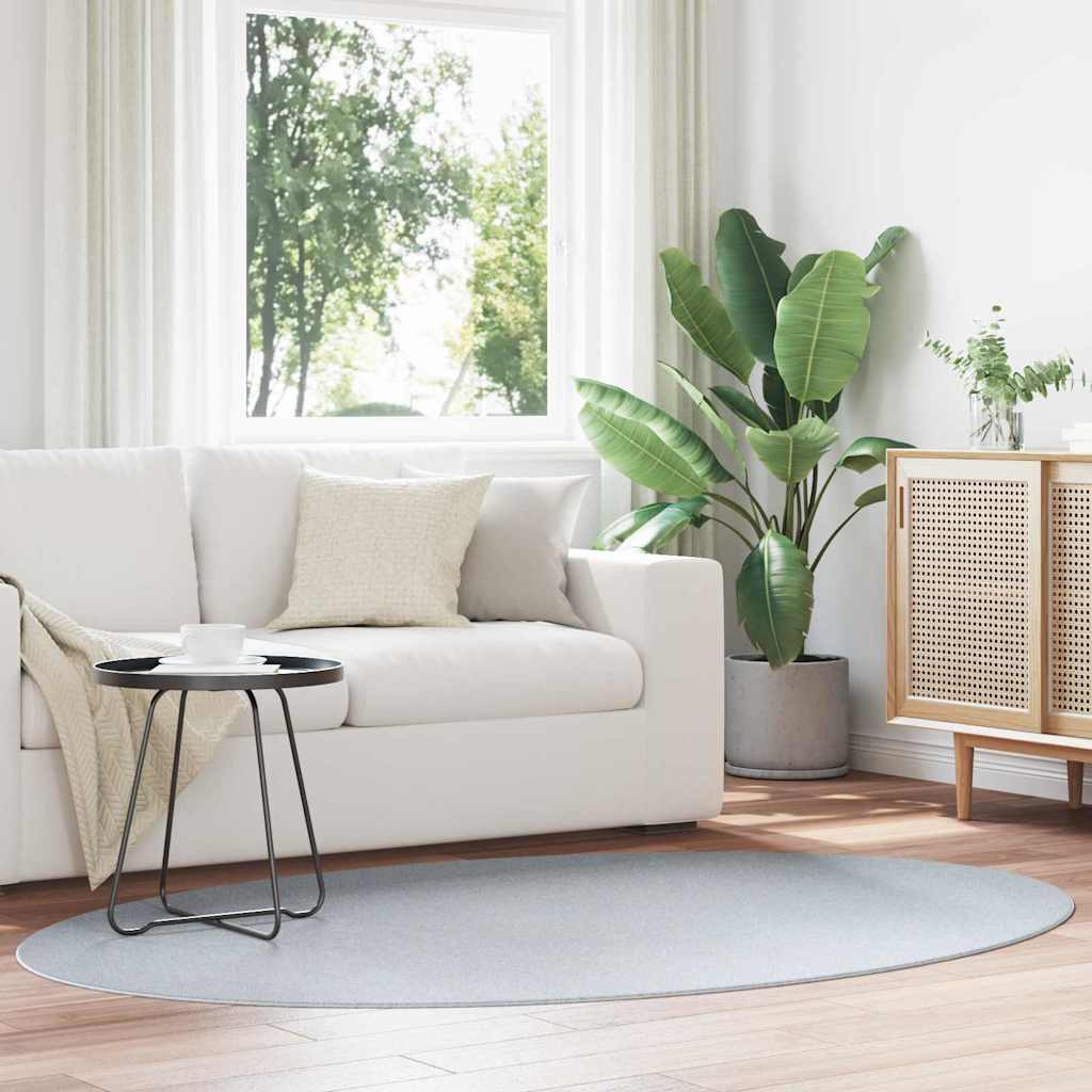 Vidaxl vloerkleden ovaal huarte grijs 140 x 200 cm 100% polyester