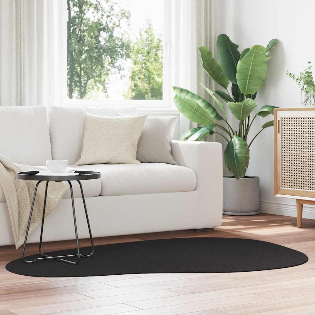 Vidaxl vloerkleden huarte zwart 120 x 170 cm polyester