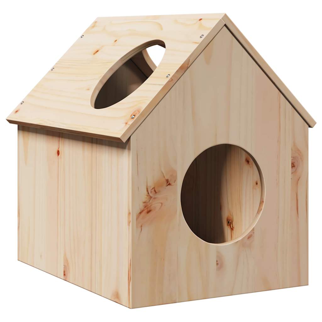 Vidaxxl Katzenhaus 41x50x50 cm aus massivem Kiefernholz