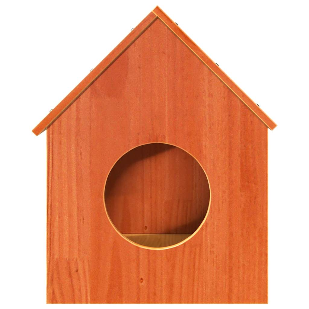 Vidaxxl Katzenhaus 41x50x50 cm massives Kiefernholz, braun gewaschen