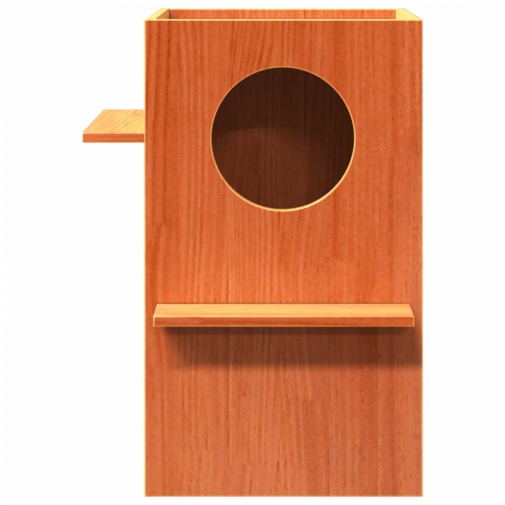 Vidaxxl Katzenhaus 43x43x60 cm massives Kiefernholz, waschbraun