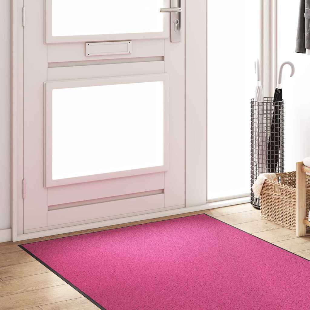 Vidaxl deurmat anders roze en zwart 120 x 250 cm polyamide en pvc