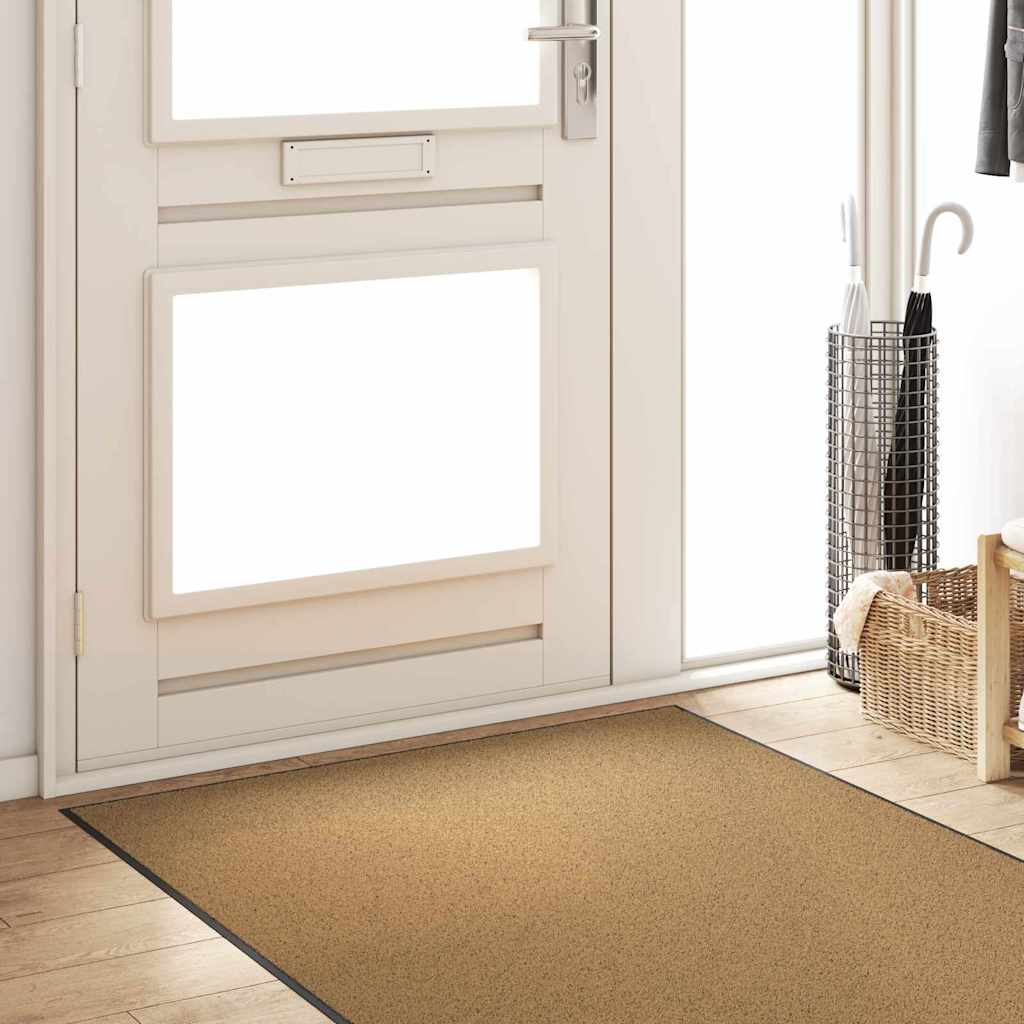 Vidaxl deurmat anders crème en zwart 120 x 250 cm polyamide en pvc
