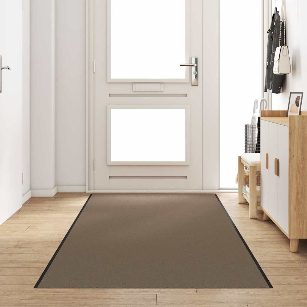 Vidaxl deurmat beige en zwart 120 x 350 cm polypropyleen en vinyl