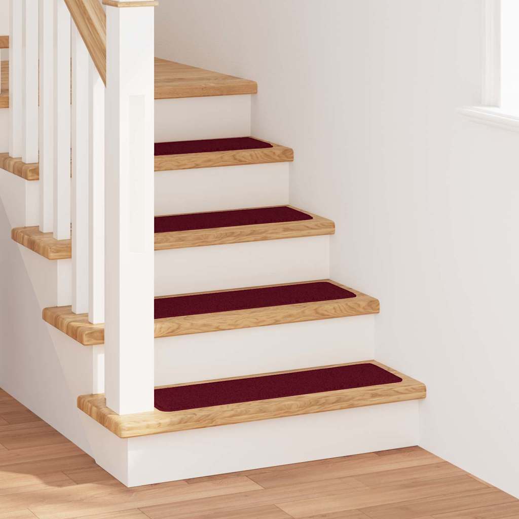 Vidaxl antislip trapmatten 15 pcs bordeauxrood 75 x 20 cm pp