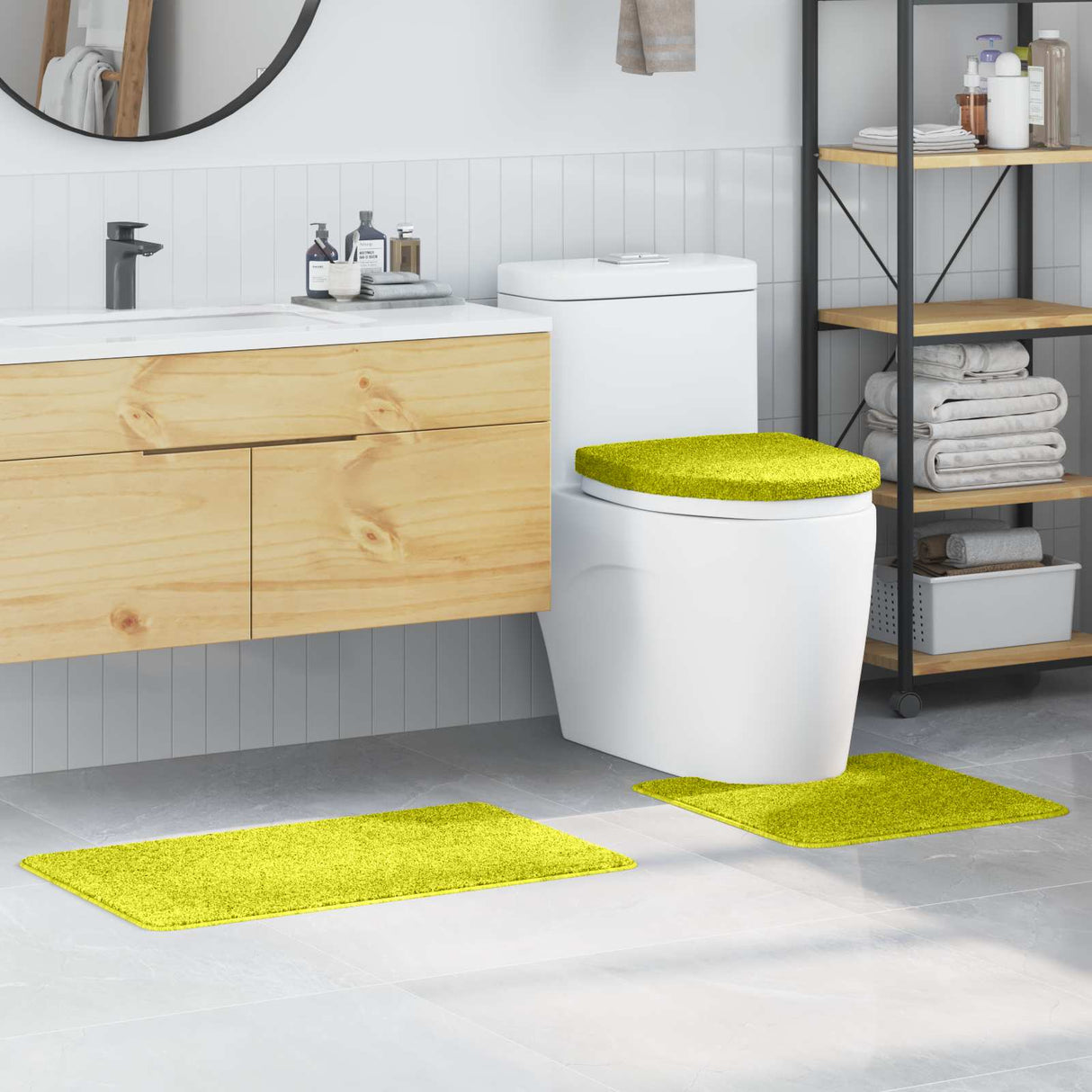 Vidaxl antislip badmat set 3 pcs groen pp