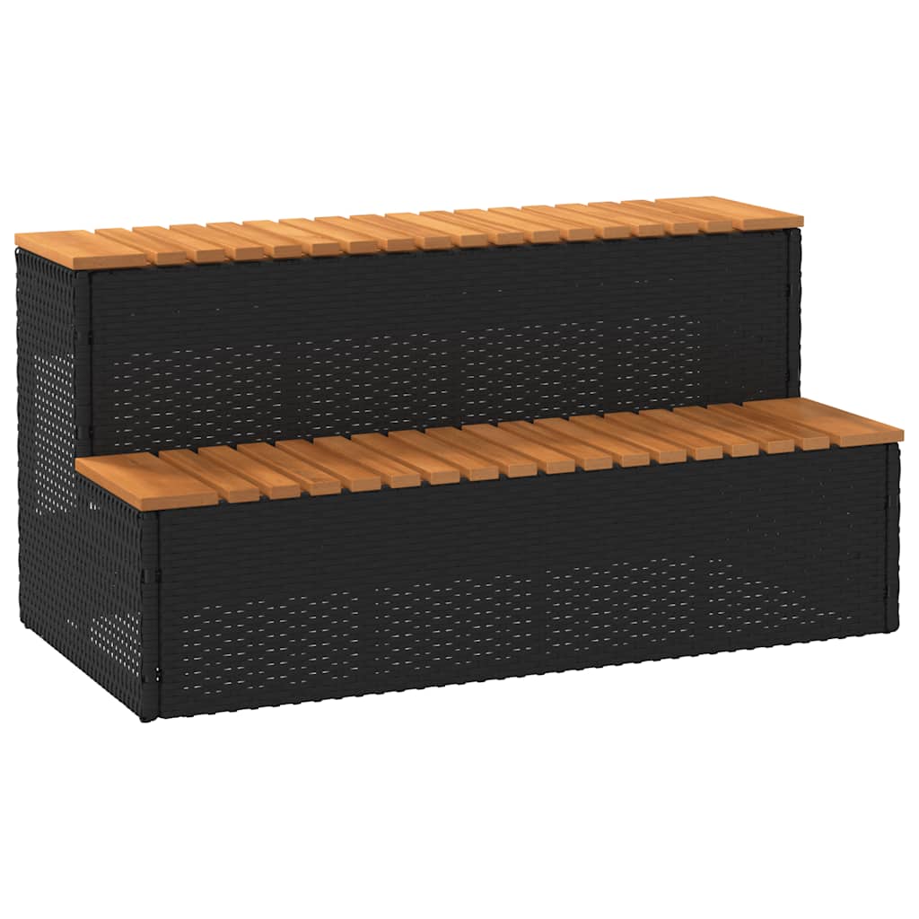 Vidaxx Whirlpool-Stufe 100 x 50 x 50,5 cm, Polyrattan, massives Akazienholz