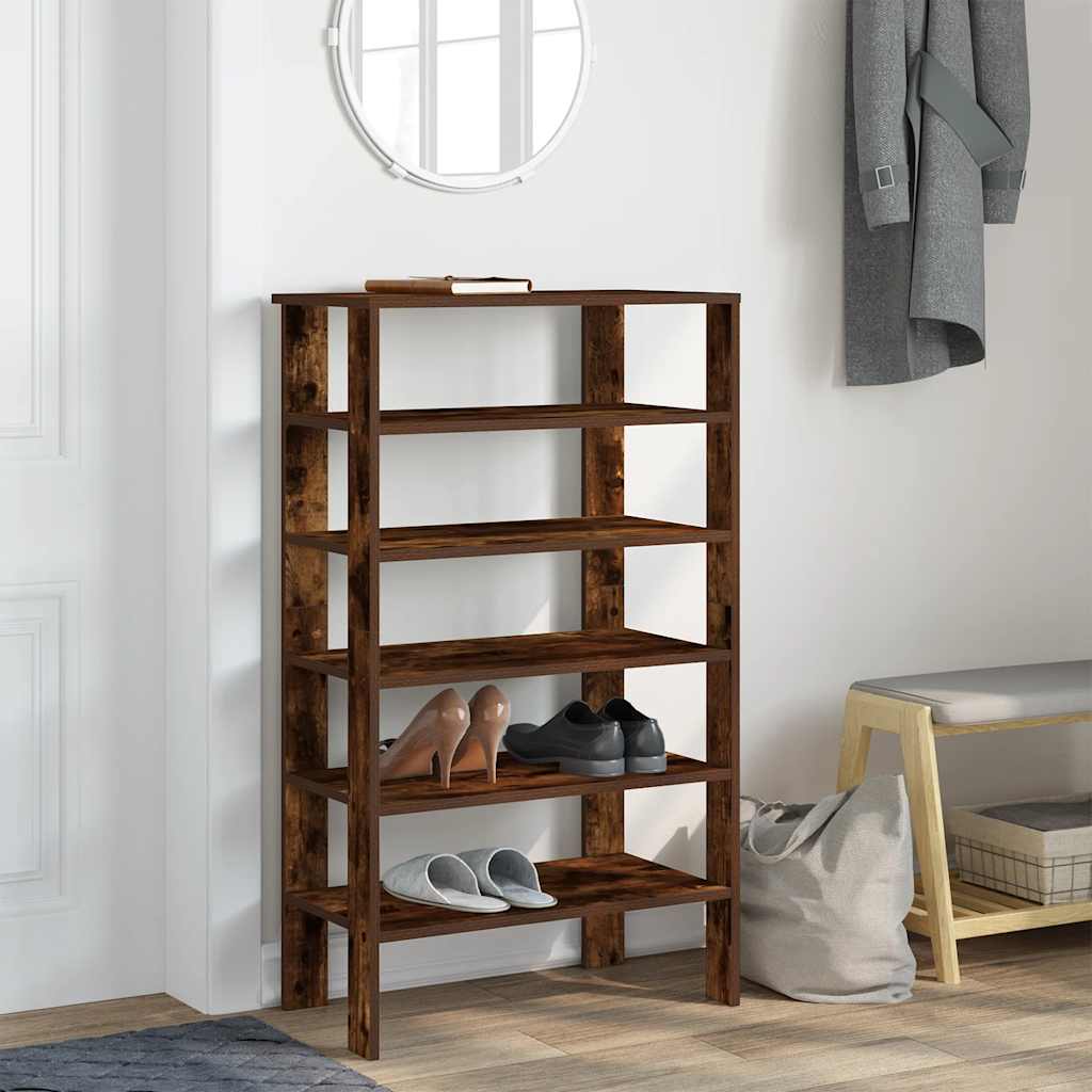 Vidaxx Schuhregal 61x32x105 cm verarbeitetes Holz, geräucherte Eiche