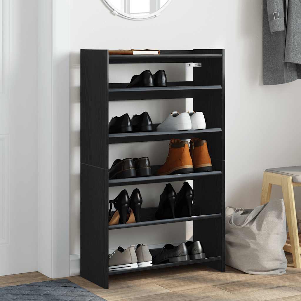 Vidaxx Schuhregal 60x25x100 cm lackiertes Holz schwarz