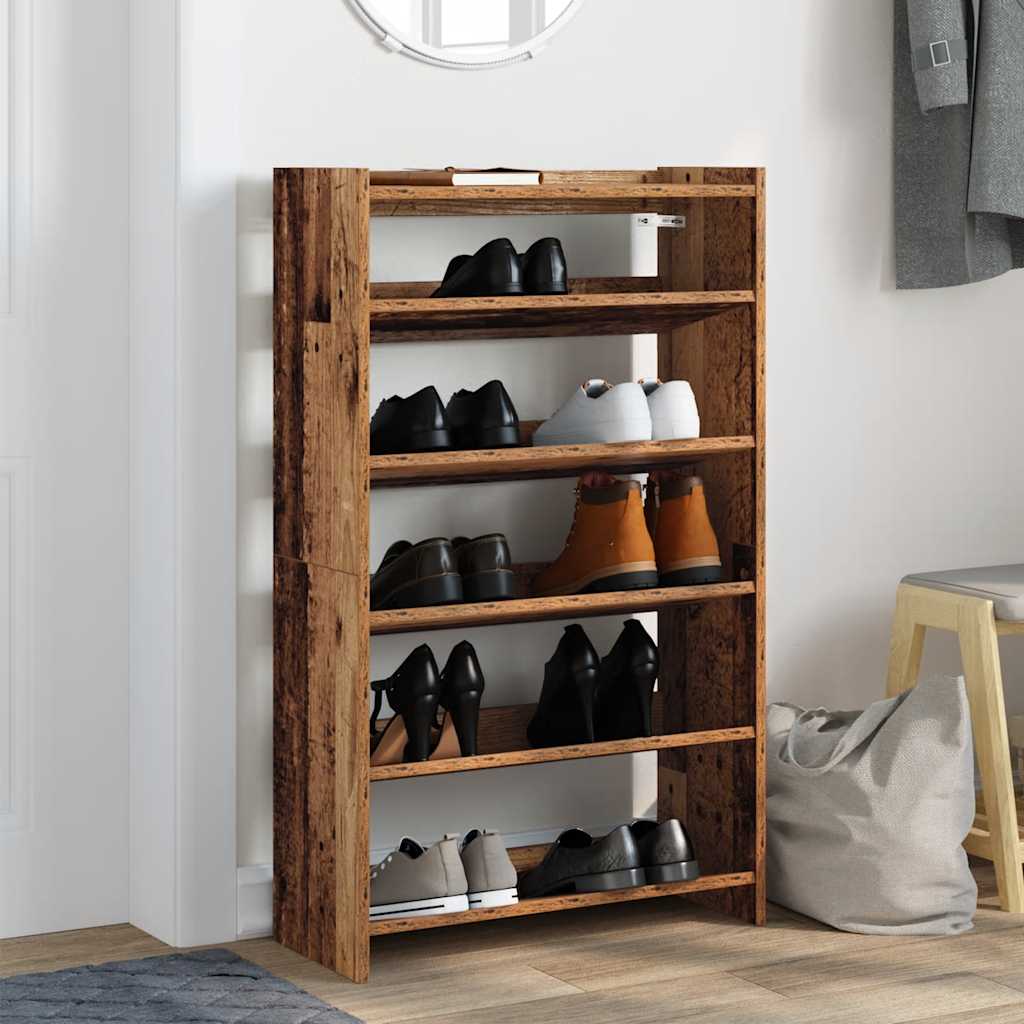 Vidaxx Schuhregal 60x25x100 cm fertiges Holz, altholzfarben