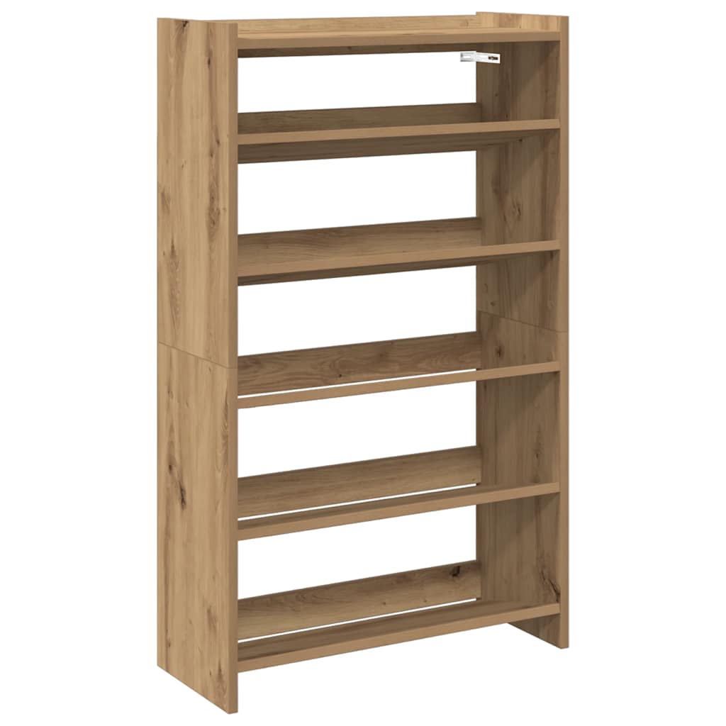VidaXL Schuhregal 60x25x100 cm aus handgefertigtem Holz, handwerkliche Eichenfarbe
