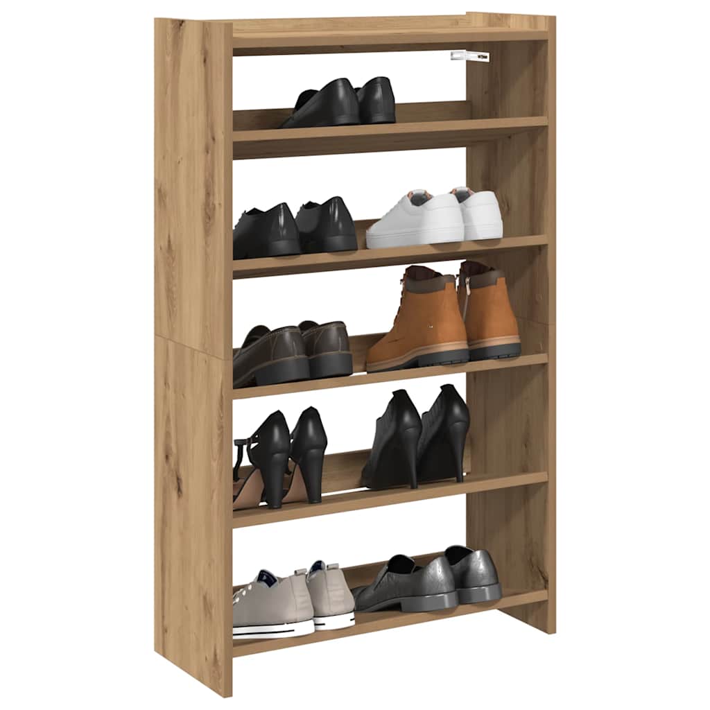 VidaXL Schuhregal 60x25x100 cm aus handgefertigtem Holz, handwerkliche Eichenfarbe