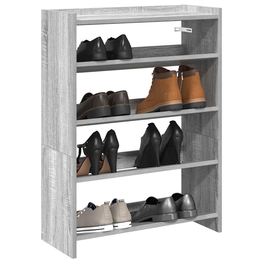 Vidaxx Schuhregal 60x25x81 cm, Holzwerkstoff, Sonoma-Eiche, grau