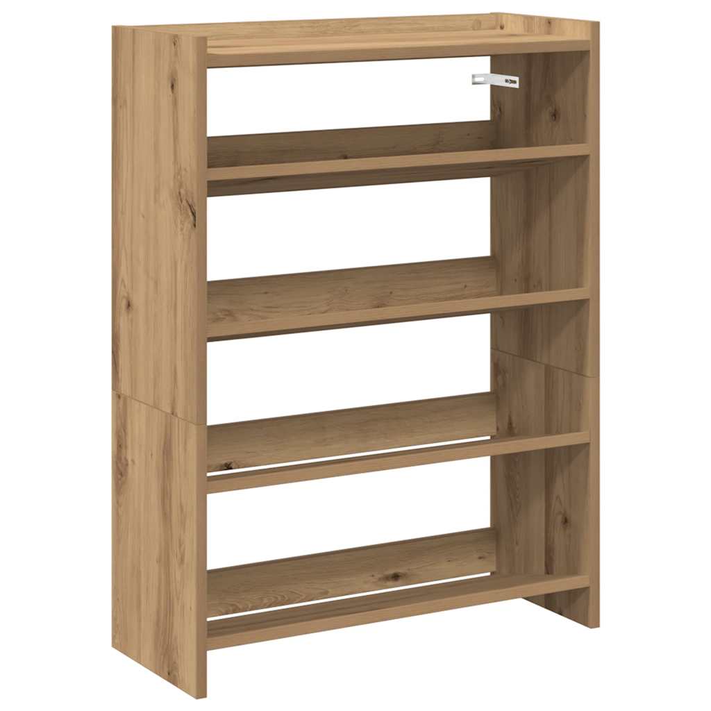 VidaXL Schuhregal 60x25x81 cm aus handgefertigtem Holz, handwerkliche Eichenfarbe