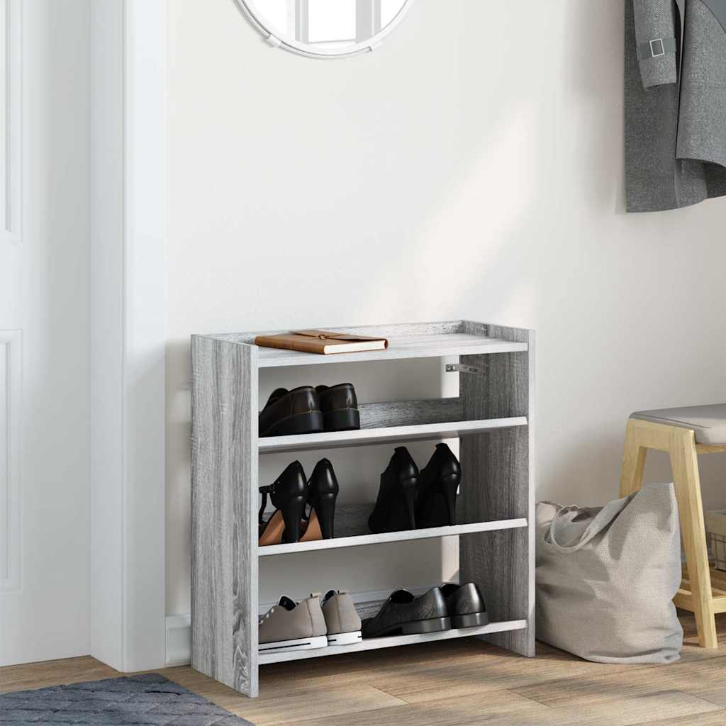 Vidaxx Schuhregal 60x25x62 cm, fertiges Holz, graue Sonoma-Eiche