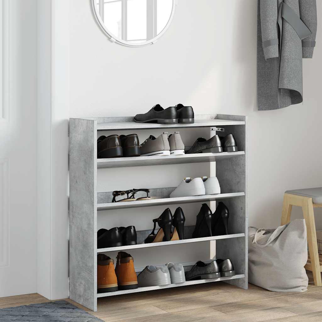 Vidaxx Schuhregal 80x25x81 cm Holzwerkstoff Betongrau