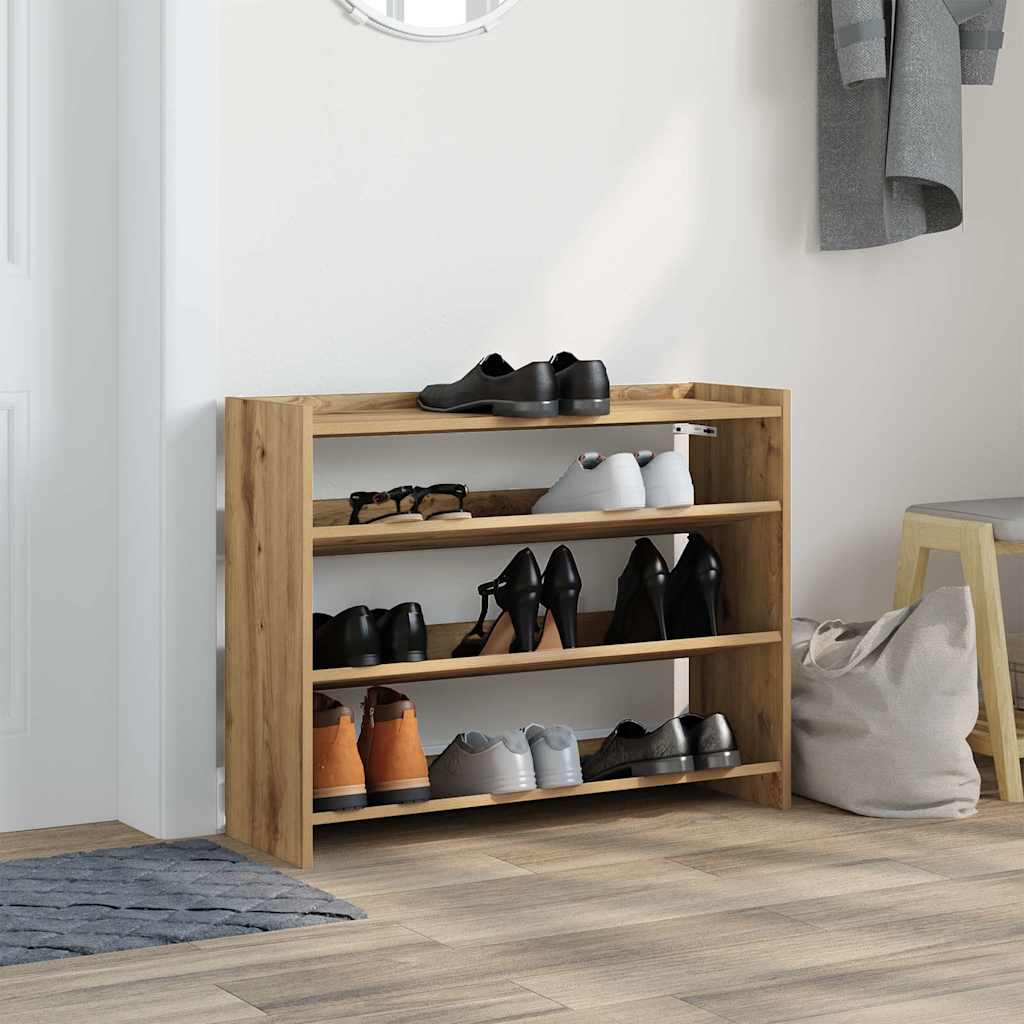 Vidaxx Schuhregal 80x25x62 cm aus handgefertigtem Holz, handwerkliche Eichenfarbe