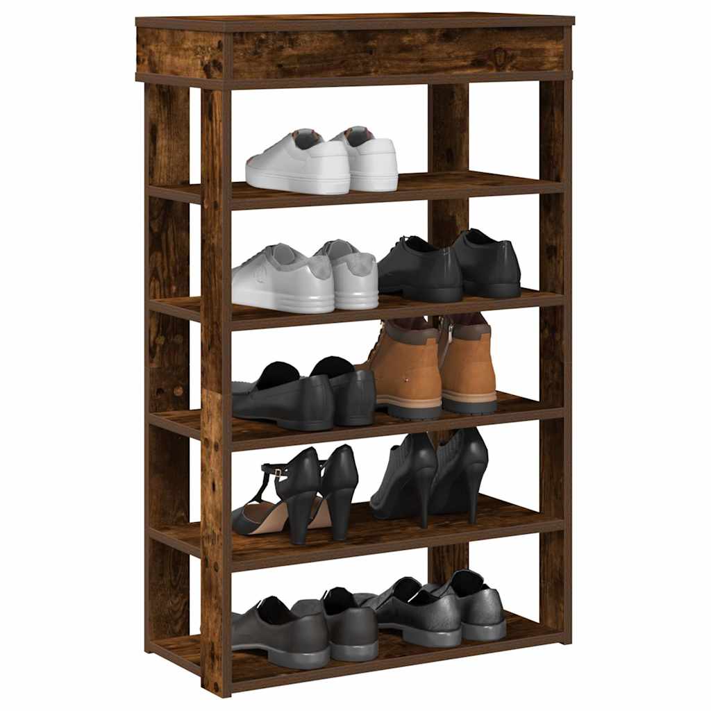 Vidaxx Schuhregal 60x30x98 cm verarbeitetes Holz, geräucherte Eiche