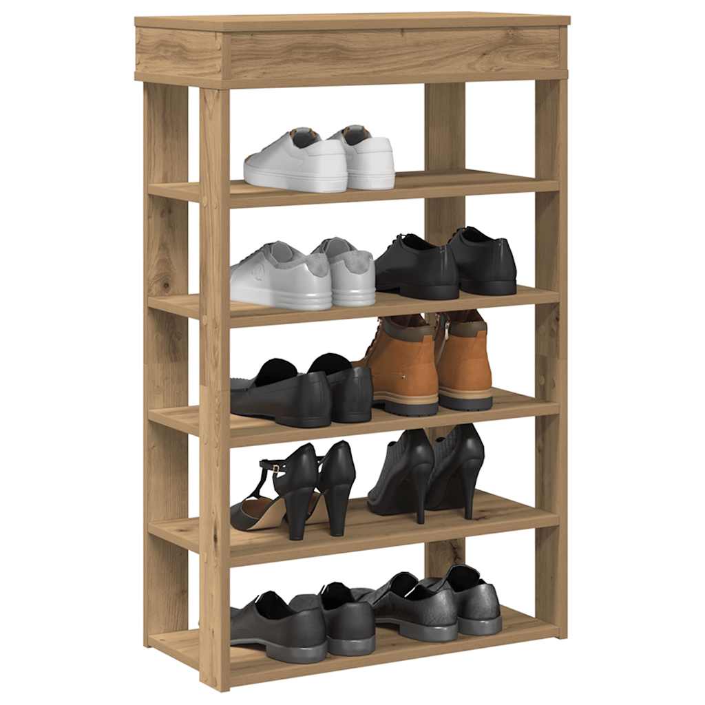 Vidaxx Schuhregal 60x30x98 cm aus handgefertigtem Holz, handwerkliche Eichenfarbe